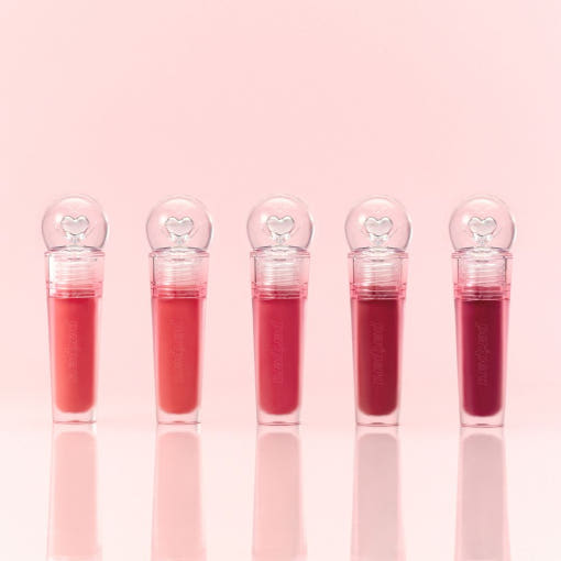 ProtoClinical k-beauty peripera Ink The Jelloble Tint 3.7g lip tint product in a square studio packshot with rosy pink color accents on a clean light background