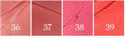 ProtoClinical k-beauty peripera Ink Velvet 4g [Peri's Color Center] horizontal red and pink tint swatch strip across a clean white background