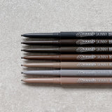 ProtoClinical k-beauty PERIPERA Speedy Skinny Brow 0.05g (#8~#10) single dark brow pencil standing upright on a light neutral background