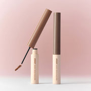 ProtoClinical k-beauty peripera Speedy Skinny Brow Mascara 3g single brown brow mascara tube centered upright on a pale pink background