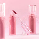 ProtoClinical k-beauty peripera Water Bare Tint 3.7g #15~17 shown in a pink product detail graphic with rose swatch blocks, dark tint tube shapes, and pale blue-green corner accents