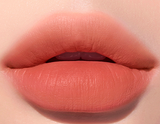 ProtoClinical k-beauty [PERIPERA] Ink Airy Velvet (AD) 4g (#7,#8,#31~#35) shown in a coral-red shade detail graphic with rectangular color swatches, dark tint shapes, and pale green corner accents
