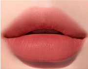 ProtoClinical k-beauty [PERIPERA] Ink Airy Velvet (AD) 4g (#7,#8,#31~#35) shown in a coral-red shade detail graphic with rectangular color swatches, dark tint shapes, and pale green corner accents