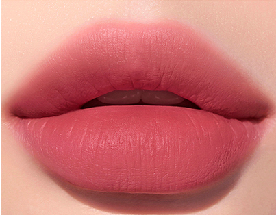 ProtoClinical k-beauty [PERIPERA] Ink Airy Velvet (AD) 4g (#7,#8,#31~#35) shown in a coral-red shade detail graphic with rectangular color swatches, dark tint shapes, and pale green corner accents