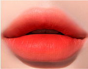 ProtoClinical k-beauty [PERIPERA] Ink Airy Velvet (AD) 4g (#7,#8,#31~#35) shown in a coral-red shade detail graphic with rectangular color swatches, dark tint shapes, and pale green corner accents