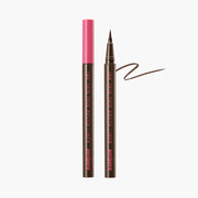 ProtoClinical k-beauty [PERIPERA] Ink Thin Thin Brush Liner 0.5g (2color) shown in a slim eyeliner packshot on a light background with soft pink side accents.
