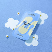 ProtoClinical k-beauty Mamonde Calming Shot Azulene Ampoule Mask 23ml X 10ea blue product graphic with a soft white accent on a blue background
