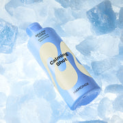 ProtoClinical k-beauty Mamonde Calming Shot Azulene Toner 300ml soft blue product graphic with airy cream accents on a light background