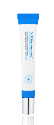 ProtoClinical k-beauty Seapuri Dr.33 Hair Ampoule 20ml shown as a tall upright blue-gray product package centered on a light background.