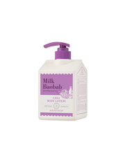 BIOKLASSE Milk Baobab Cera Body Lotion 600ml #Mauve Tulip by ProtoClinical shown in body lotion packaging on a clean background for a k-beauty body care routine.
