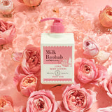 ProtoClinical k-beauty BIOKLASSE MILK BAOBAB CERA Body Lotion 600ml #Peony Musk single upright pink lotion bottle centered on a white background with pale blue corners