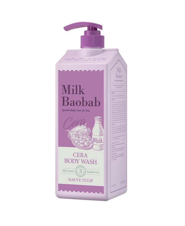 BIOKLASSE Milk Baobab Cera Body Wash 1200ml #Mauve Tulip by ProtoClinical shown in body wash packaging on a clean background for a k-beauty body care routine.