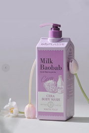 BIOKLASSE Milk Baobab Cera Body Wash 1200ml #Mauve Tulip by ProtoClinical shown in body wash packaging on a clean background for a k-beauty body care routine.