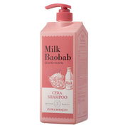 ProtoClinical k-beauty BIOKLASSE MILK BAOBAB CERA Hair Shampoo 1200ml #Flora Bouquet single upright shampoo bottle on a white background.