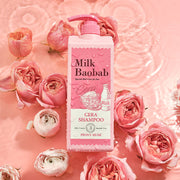 ProtoClinical k-beauty BIOKLASSE MILK BAOBAB CERA Hair Shampoo 1200ml #Peony Musk in a single shampoo bottle packshot on a white background