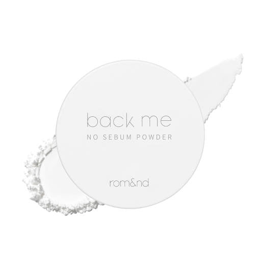 ProtoClinical k-beauty rom&nd Back Me No Sebum Powder 5g single pale gray powder package centered on a light background