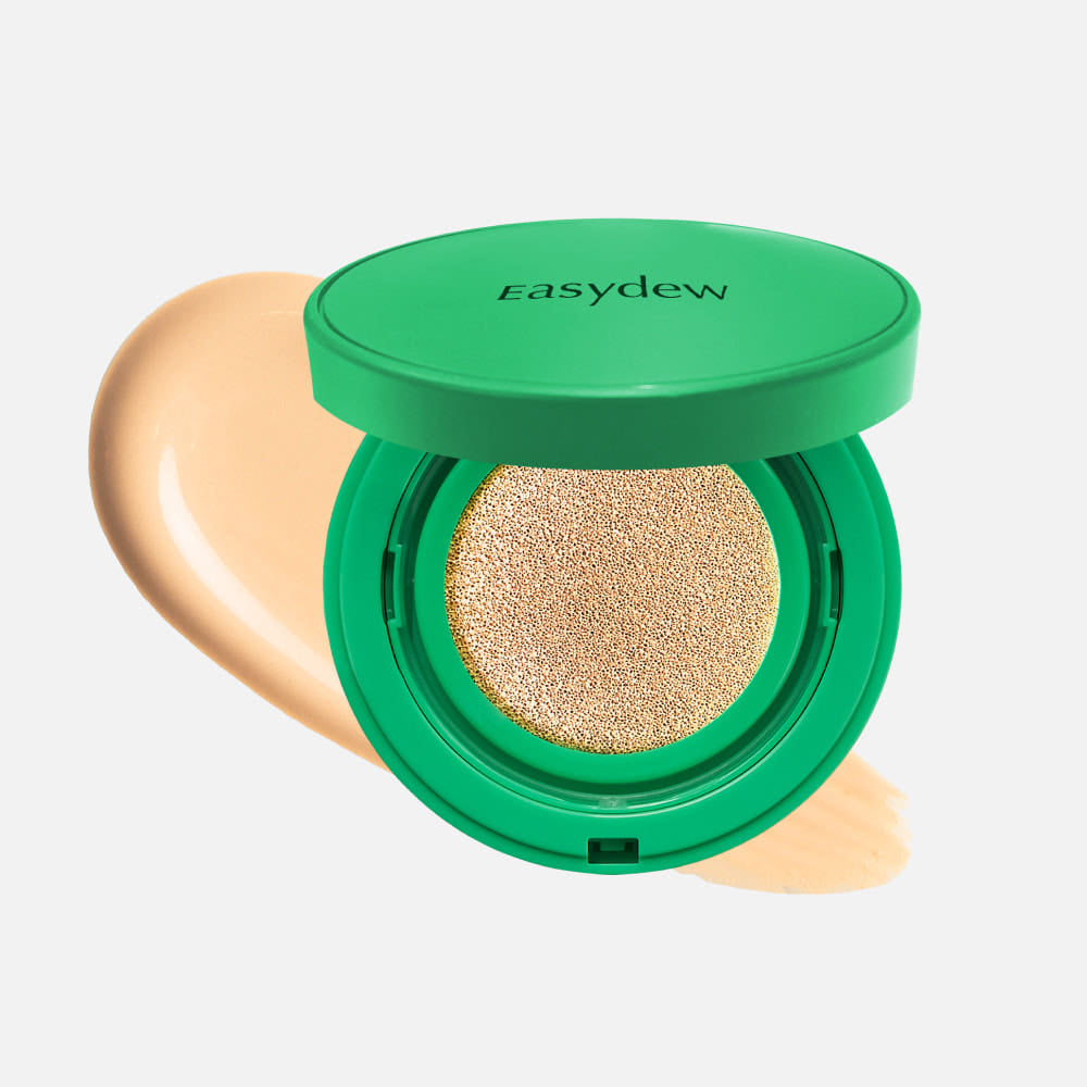 Easydew Mela B Toning Ampoule Cushion 15g (SPF 50+ PA+++) by ProtoClinical shown in product packaging on a clean white background for a k-beauty makeup routine.