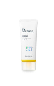 ProtoClinical k-beauty BANILA CO UV Defense Waterproof Sunscreen 100ml single sunscreen package centered on a white background.