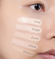 ProtoClinical k-beauty peach and beige beauty graphic on a light background.