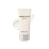ProtoClinical k-beauty BANILA CO Prime Primer Sun Base SPF50+ PA++++ 50ml single upright beige package centered on a white background with soft peach side accents.