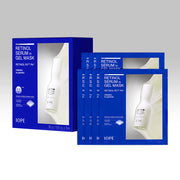 ProtoClinical k-beauty IOPE Retinol Serum In Gel Mask 30g*7ea blue beauty product graphic with cream accents on a light background