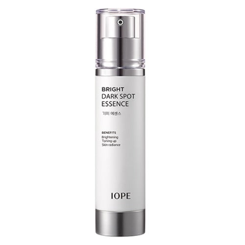ProtoClinical k-beauty IOPE Bright Dark Spot Essence 45ml slim lavender-gray essence bottle on a pale background
