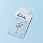 ProtoClinical k-beauty SKINFOOD Blue Chamomile Hyaluronic Mask Sheet 25g X 10ea single pale blue rectangular mask packet with a peach-toned upper panel centered on a light background
