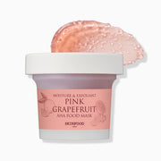 ProtoClinical k-beauty SKINFOOD Pink Grapefruit AHA Food Mask 120g single pink mask jar centered on a white background with soft aqua side accents