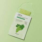 ProtoClinical k-beauty SKINFOOD Shine Muscat Cica Mask 24ml X 10ea single pale green sheet mask pack centered on a light background with lighter side panels