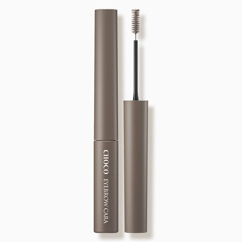 ProtoClinical k-beauty SKINFOOD Choco Eyebrow Cara 4g single dark eyebrow mascara tube standing vertically on a soft beige background