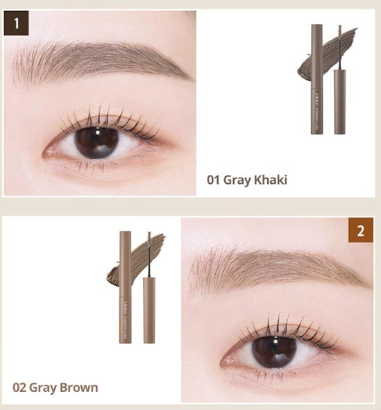 ProtoClinical k-beauty SKINFOOD Choco Eyebrow Cara 4g single upright eyebrow mascara package centered on a light beige background