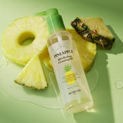ProtoClinical k-beauty SKINFOOD Pineapple BHA Peeling Cleansing Oil 200ml single cleansing oil bottle in a studio packshot on a light background with visible front label details
