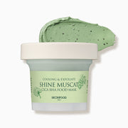 ProtoClinical k-beauty SKINFOOD Cica BHA Food Mask 120g #Shine Muscat single pale green jar centered on a light background with soft lavender side shading.