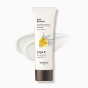 ProtoClinical k-beauty SKINFOOD Yuja C Tone Up Cream SPF50+ PA++++ 50ml single tone-up cream packaging on a clean white background