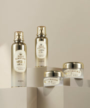 ProtoClinical k-beauty soft olive and beige beauty bottle silhouette on a pale lavender-white background.