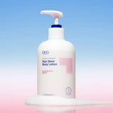 ProtoClinical k-beauty Dr.G Dermoisture Barrier.D Rich Derm Body Lotion 400ml shown as dark navy packaging with a soft cream center on a light background