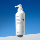 ProtoClinical k-beauty Dr.G Dermoisture Barrier.D Daily Lotion 300ml single bright blue lotion bottle silhouette on a light background with a pale center and beige lower accent