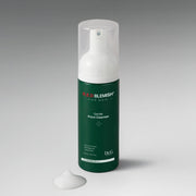 ProtoClinical k-beauty dark green beauty product silhouette on a pale lavender-gray background.