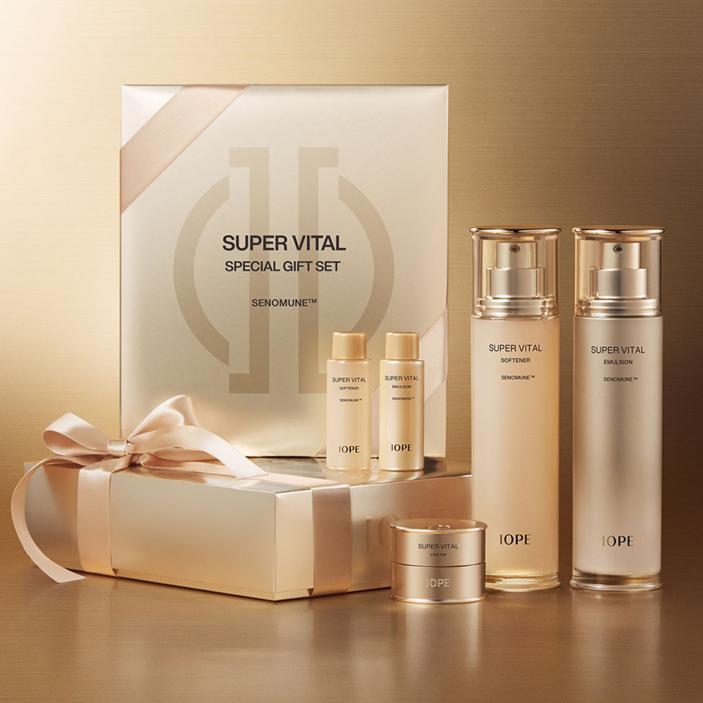 ProtoClinical k-beauty beige skincare product packaging on a white background.