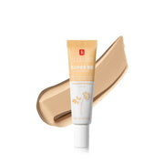 ProtoClinical k-beauty warm beige beauty product layout on a light background with pale blue side accents.
