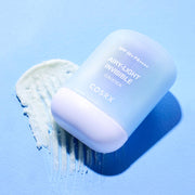 ProtoClinical k-beauty cool blue beauty graphic with a pale central block and darker lower band on a light background.