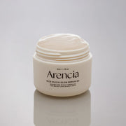 Arencia Rice Mucin Glow Serum 30 50g by ProtoClinical shown in a detailed serum layout on a clean background, highlighting the glowing skincare packaging for a k-beauty routine.