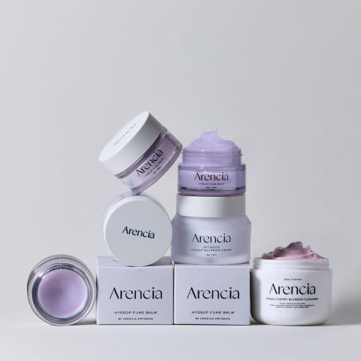 Arencia Hyssop Fume Balm 30g by ProtoClinical shown in a product-focused skincare layout on a clean background, highlighting the balm packaging for a k-beauty routine.