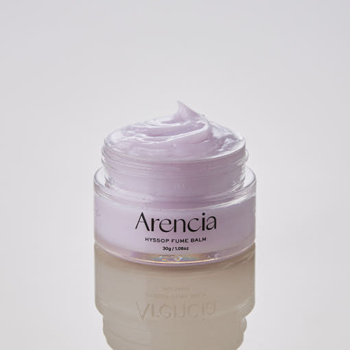 Arencia Hyssop Fume Balm 30g by ProtoClinical shown in a balm product presentation on a clean background, highlighting the branded packaging for a k-beauty skincare routine.