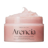 Arencia Fresh Cloud Body Scrub 260g (5 Types) by ProtoClinical shown in a branded body scrub presentation on a clean background, highlighting the packaging for a k-beauty routine.