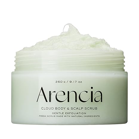 Arencia Fresh Cloud Body Scrub 260g (5 Types) by ProtoClinical shown in a product-focused body scrub layout with branded packaging for a k-beauty routine.