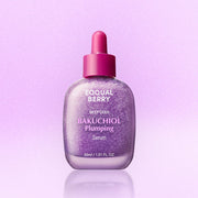 ProtoClinical k-beauty deep plum cosmetic bottle on a soft pink and lavender background.