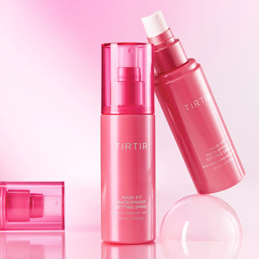 TIRTIR Mask Fit Waterproof Setting Spray 80ml by ProtoClinical shown in a clean product packshot on a white background for a k-beauty makeup routine.