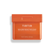 ProtoClinical k-beauty deep orange beauty product packaging with pale aqua side accents on a clean white background.