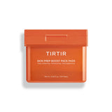 ProtoClinical k-beauty deep orange beauty product packaging with pale aqua side accents on a clean white background.